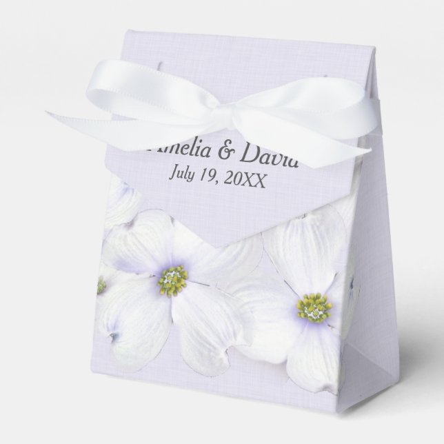 Purple Cosmos Wedding Flowers Favor Boxes (Front Side)