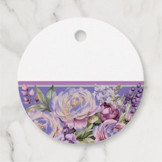 Purple Cottage Floral Present Sticker