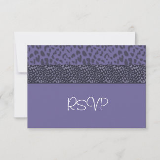 Purple Cougar Pattern RSVP Card