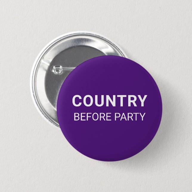 Purple Country Before Party Political  Button (Front & Back)