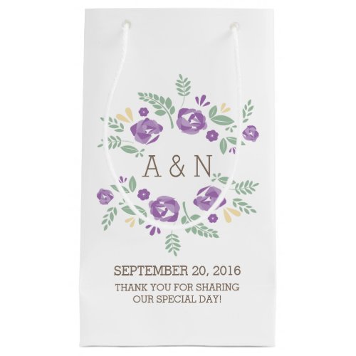 Purple Country Floral Monogram Wedding Gift Bag