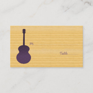 Purple Country Guitar Place Card