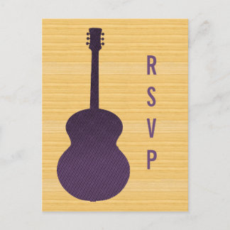Purple Country Guitar RSVP Postcard