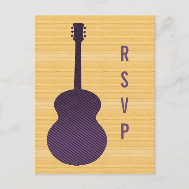Purple Country Guitar RSVP Postcard (Front)