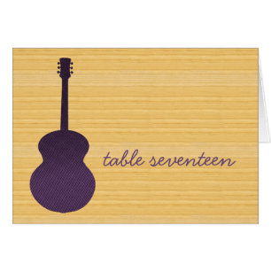 Purple Country Guitar Table Number Card