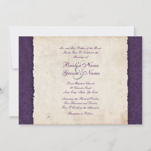 Purple Country  Wedding Invitation