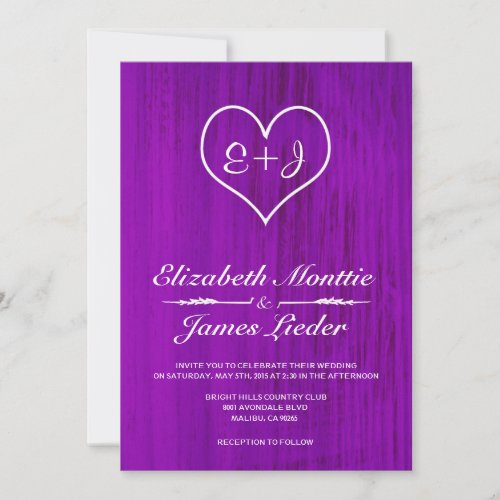 Purple Country Wedding Invitations
