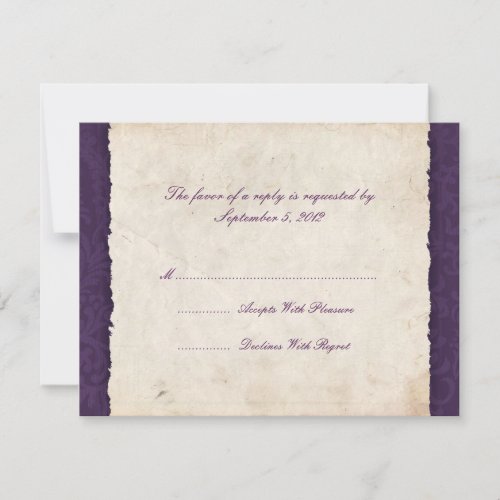 Purple Country Wedding RSVP