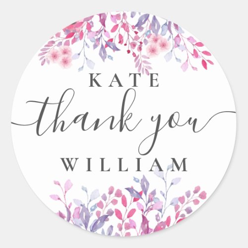 Purple Country Wildflowers Classic Round Sticker