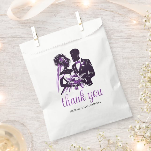 Purple Couple Favor Bag (Clipped)