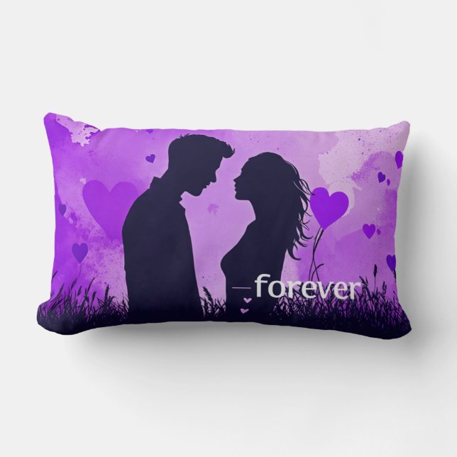 Purple Couple Love  Lumbar Pillow (Front)