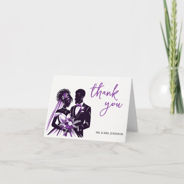 Purple Couple Thank You Note (Front)