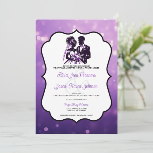 Purple Couple Wedding Invitation