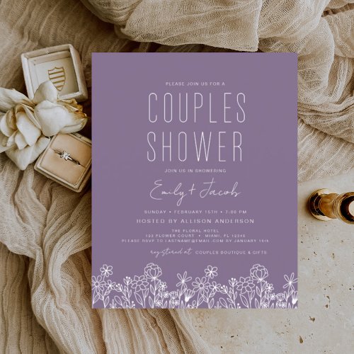 Purple Couples Shower Wildflower Elegant