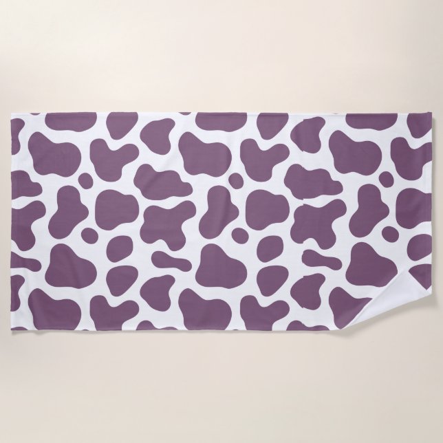 Purple Cow Beach Towel (Front)
