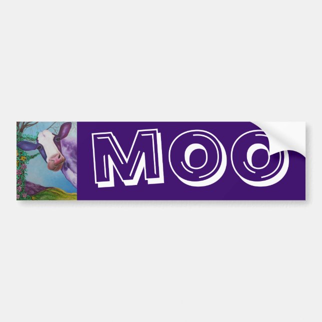 Purple Cow Bumper Sticker (Front)