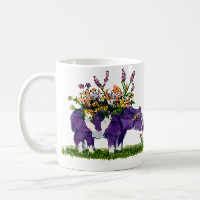 purple cow coffee mug (Left)