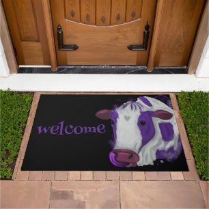 Purple cow doormat