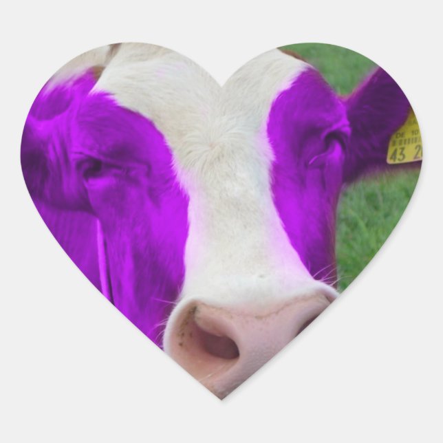 purple cow heart sticker (Front)
