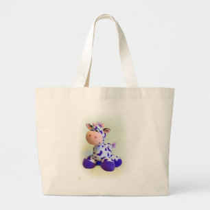 Purple Cow Large Tote Bag