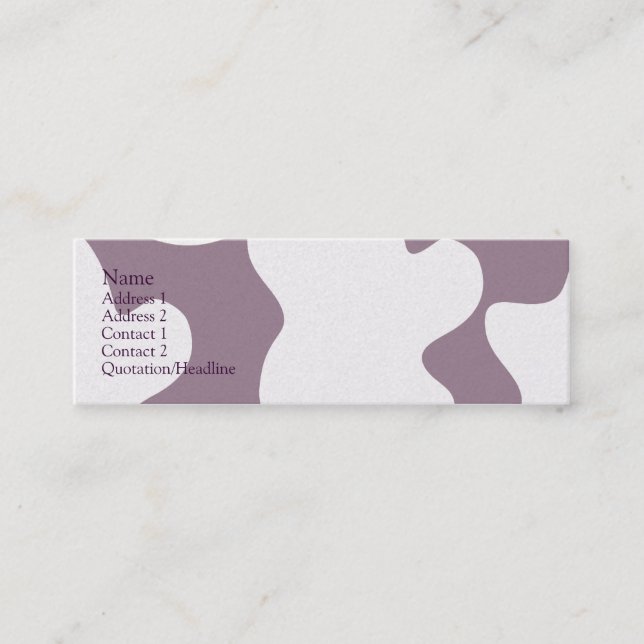 Purple Cow Mini Business Card (Front)