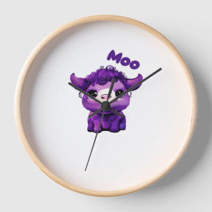Purple Cow Oversized T-Shirt Clock