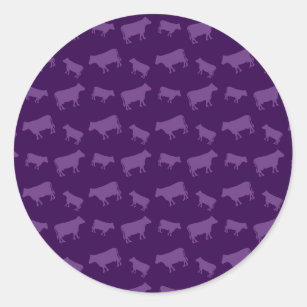 2 x Square Stickers 10 cm - Funky Cow Print Pattern Animals #41145