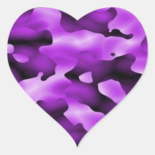 Purple Cow Pattern Heart Sticker