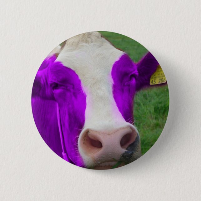 purple cow pinback button (Front)