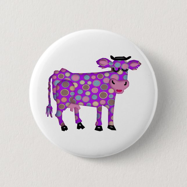 Purple Cow Pinback Button (Front)