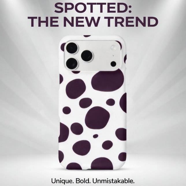 Purple Cow Print Dots Pattern iPhone Case (Creator Uploaded)
