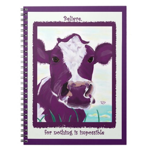 Purple Cow Quite Possibly Contemplating Flight Notebook