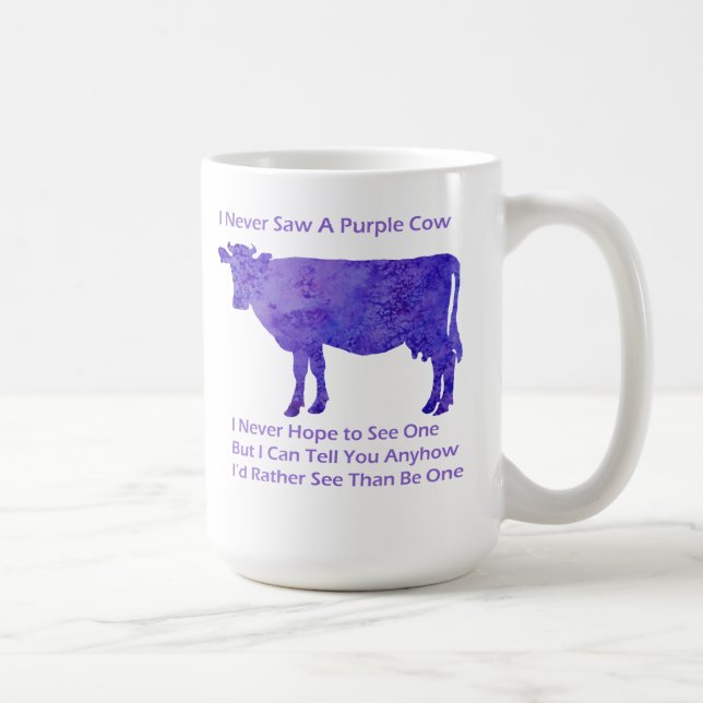 Purple Cow Regrets Coffee Mug (Right)