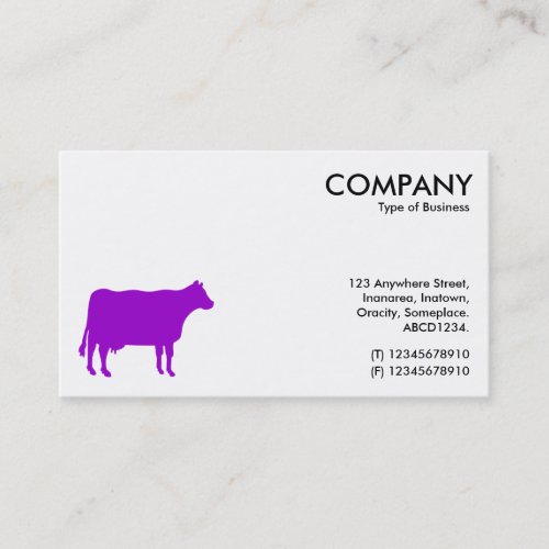 Purple Cow Symbol - White Business Card Template