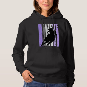 Purple Cowgirl Barrel Racing Horse Riding Rider Ri Hoodie