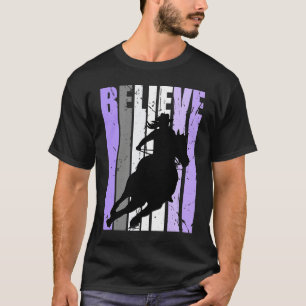 Purple Cowgirl Barrel Racing Horse Riding Rider Ri T-Shirt