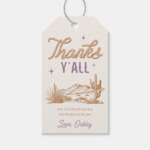 Purple Cowgirl Birthday Favor Tags