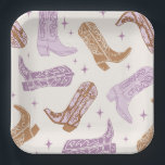 Purple Cowgirl Boot Party Plates<br><div class="desc">Girl's Western Party Plates
Ready to be personalized by you!</div>
