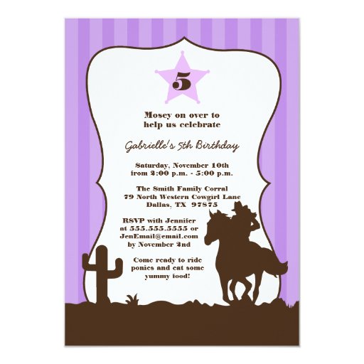 Girls Purple Invitations 9