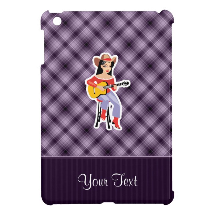 Purple Cowgirl with Guitar iPad Mini Covers