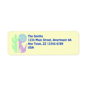 Purple Coyote Wolf Southwestern Design Label