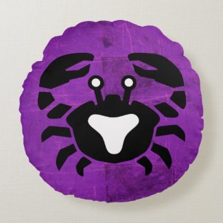 Purple Crab Cancer Horoscope Sign Pillow
