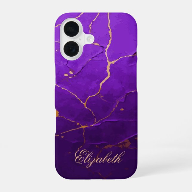 Purple Cracked Texture Iphone Case (Back)