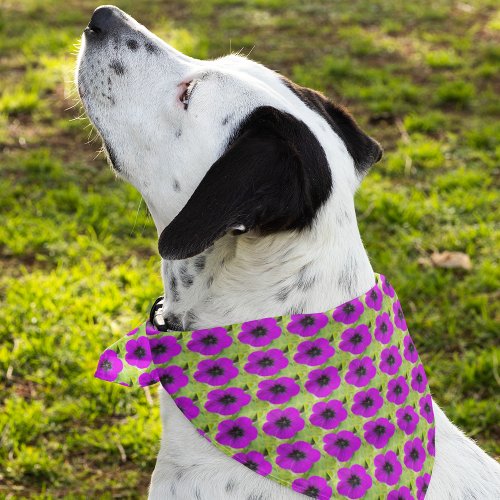 Purple Cranesbill Geranium Floral Pattern Bandana