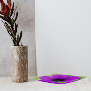 Purple Cranesbill Geranium Floral Square Trinket Tray