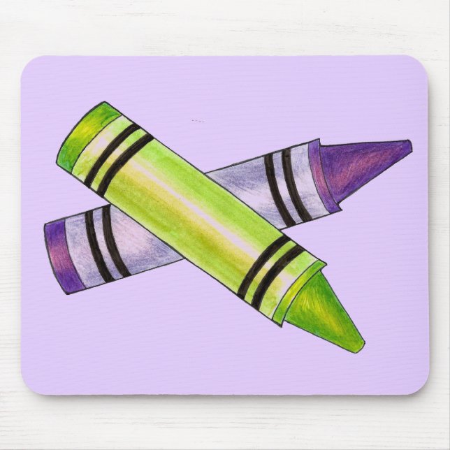 Purple Crayon Artist Art Teacher School Mousepad (Front)