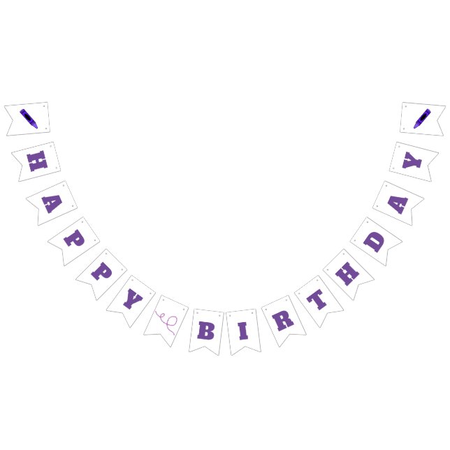 Purple Crayon  Bunting Flags (All)