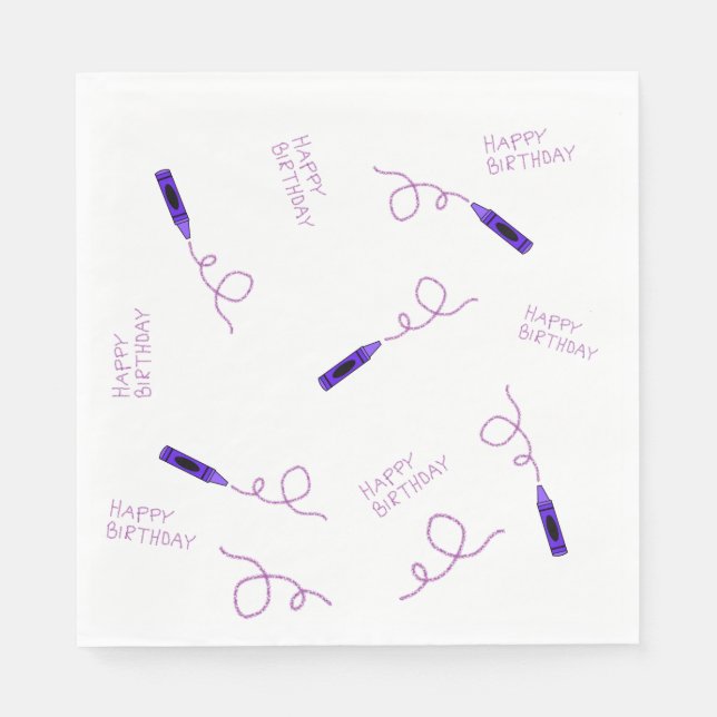 Purple Crayon  Napkins (Front)