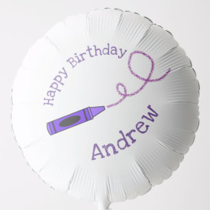 Purple Crayon Personalized Balloon