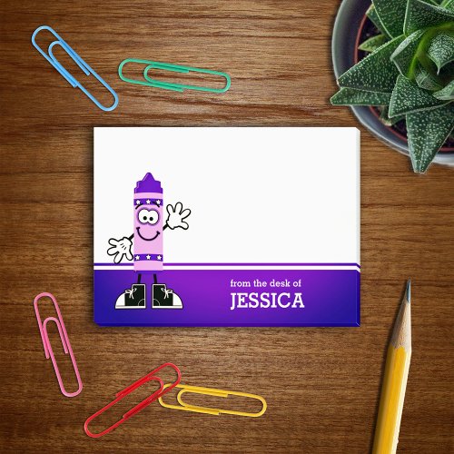 Purple Crayon Personalized Post_it Notes